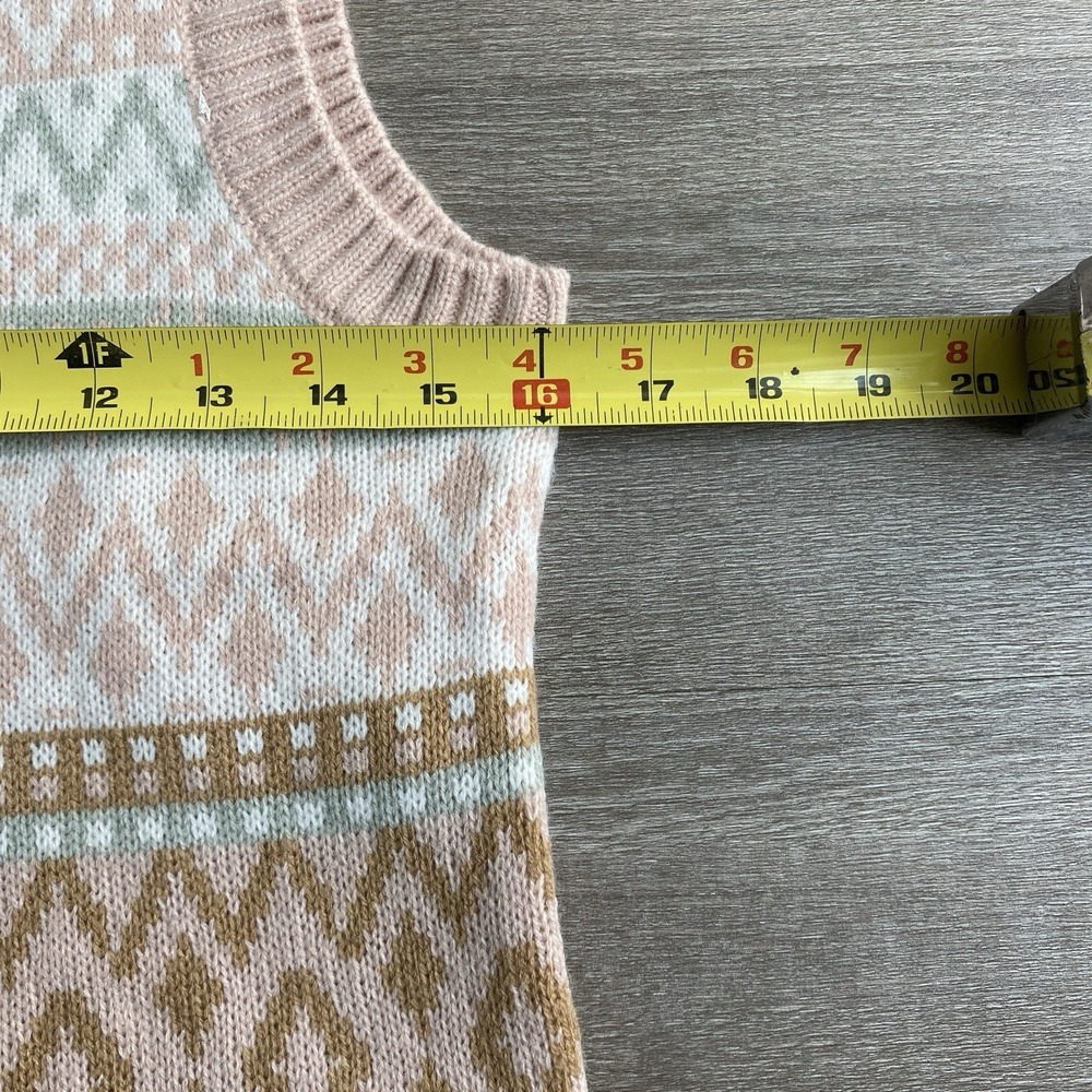Hazel Moon Small Pink Preppy Sweater Vest Cozy Argyle Sleeveless Women's 1409 - Picture 4 of 6